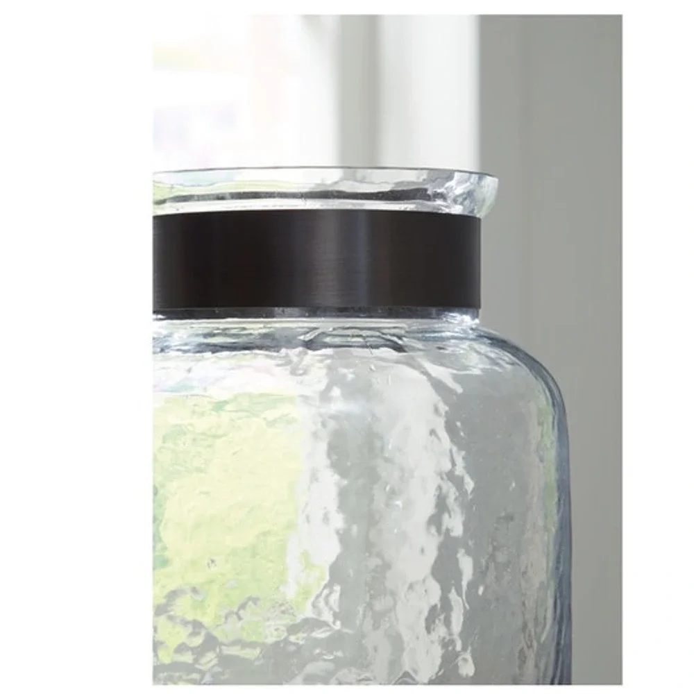 Lukasvale Large Vase, Clear Hammered Antiqued pewter-tone, NWT